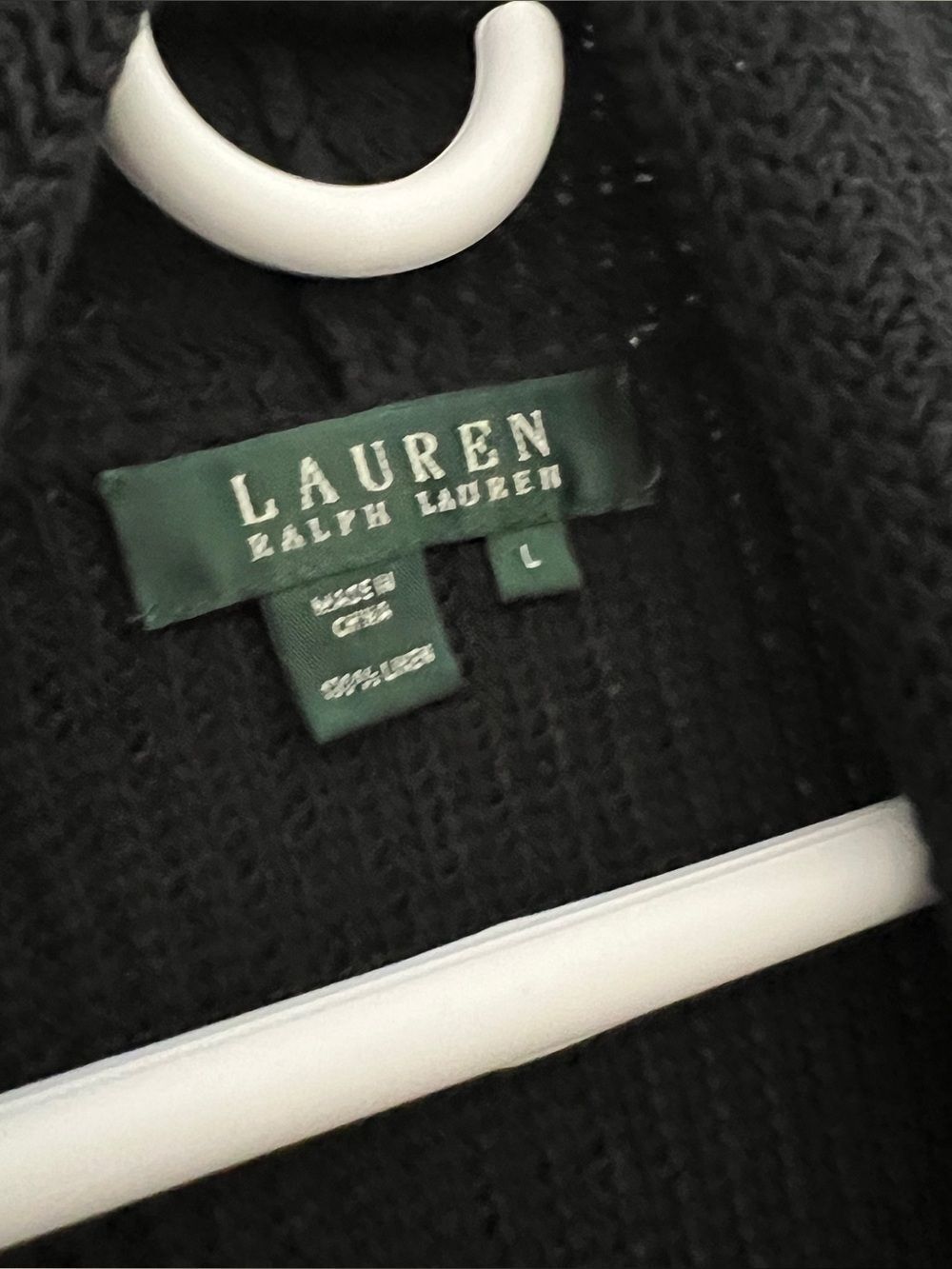 Lauren Ralph Lauren 100% linen black cardigan women’s size L - Picture 3 of 6